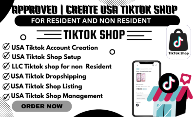 I will create USA tiktok shop account set up tik tok manage tiktok shop fix tiktok shop