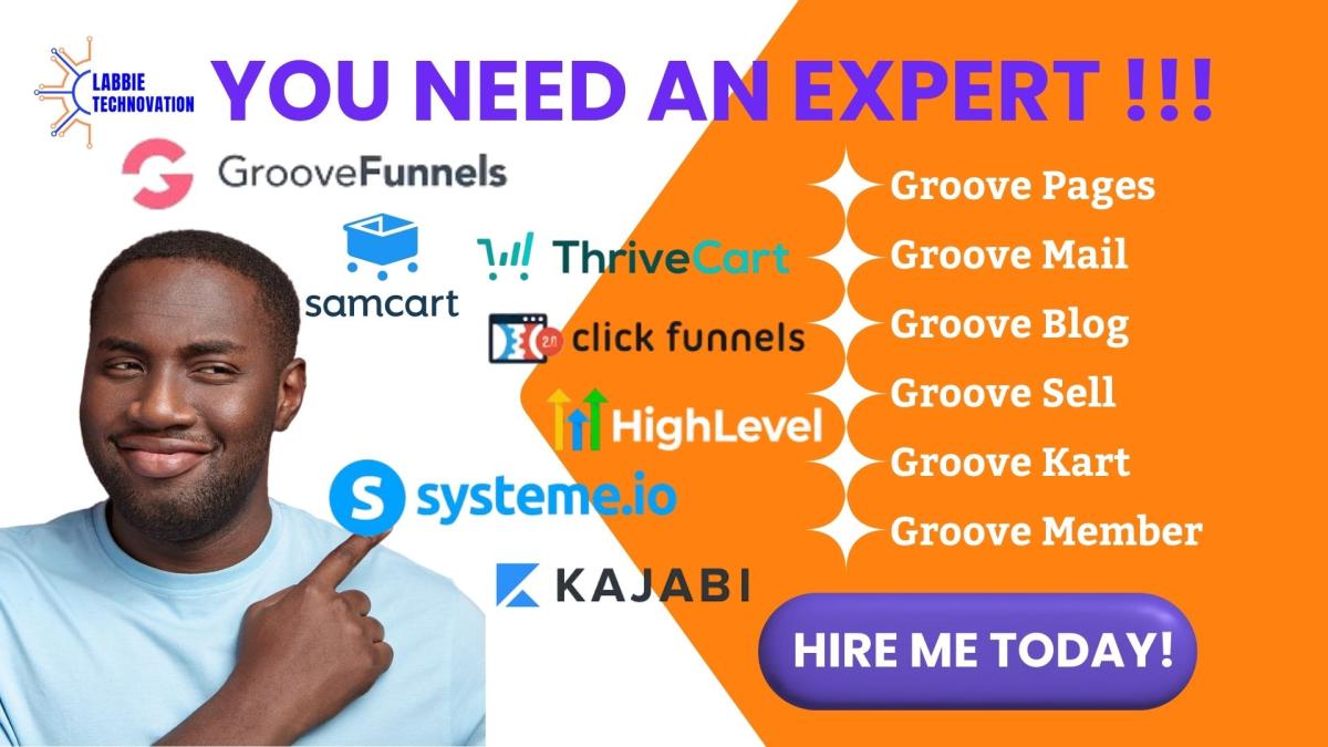 I will do Groove ThriveCart SamCart GoHighLevel Click Funnel 20 Landing Page Automation