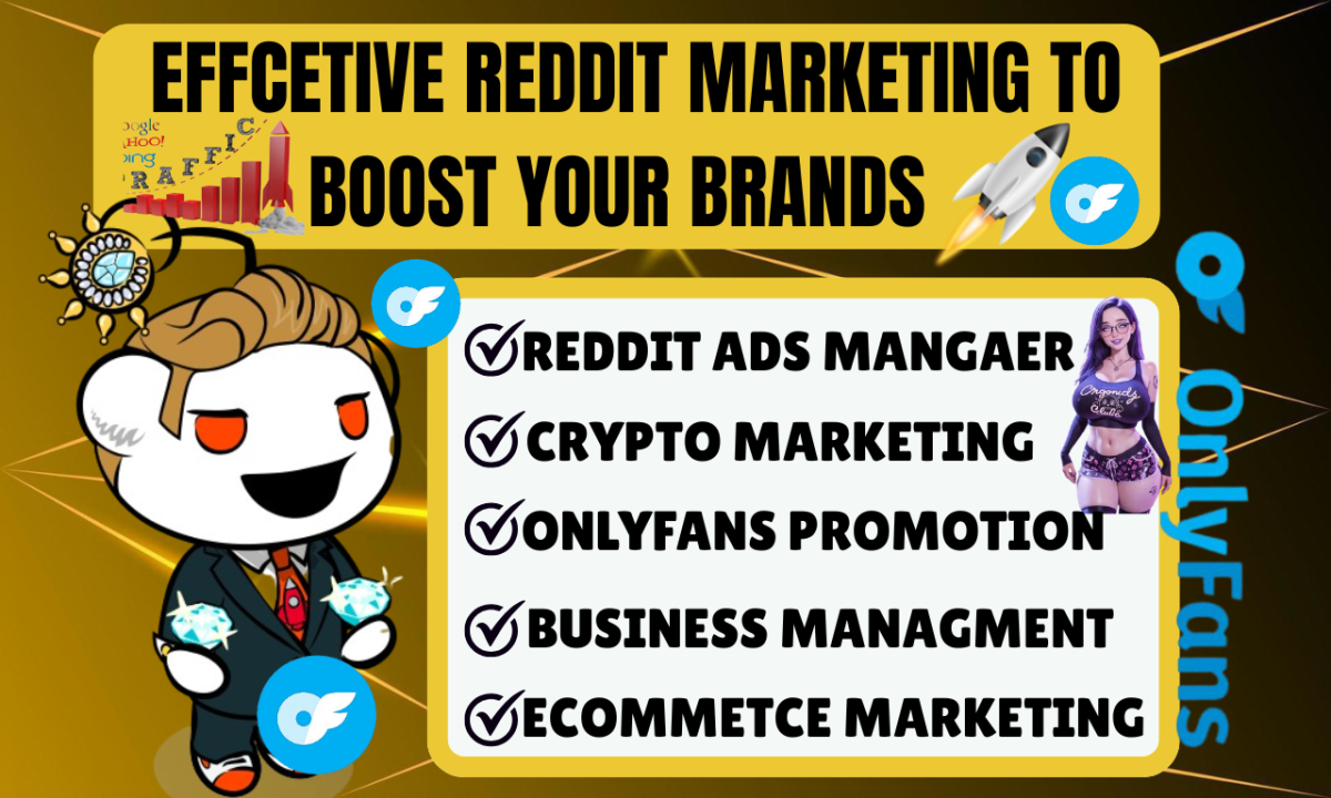I will do Reddit promotion for OnlyFans, eCommerce store, crypto website to gain traffic