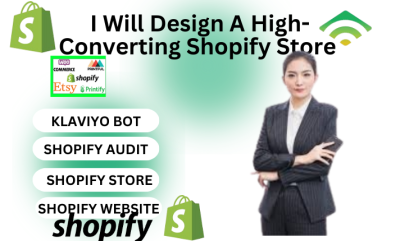 I will design Shopify, redesign Shopify store setup also integrate Shopify with Klaviyo