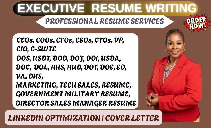 I will write senior executive CV, resume writing, cover letter, and LinkedIn optimization