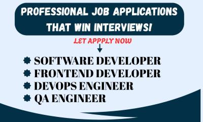 I will job search and apply for Software Developer, Frontend Developer, DevOps Engineer positions