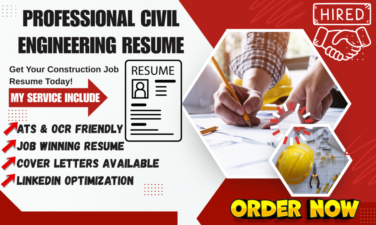 I will write professional ATS Civil Engineering Resume & Building Construction Resume
