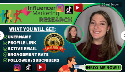 I will find the best Instagram and TikTok influencers for influencer marketing promo