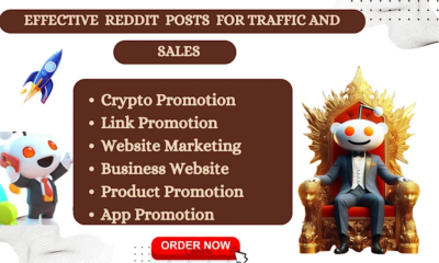 I will do Reddit post management for AI website IPTV business app product crypto link