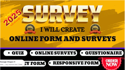 I will do online surveys, responsive form, questionnaire, quiz, survey form