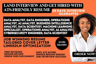 I will write data engineer, operations analyst, ai analyst, and data analyst resume