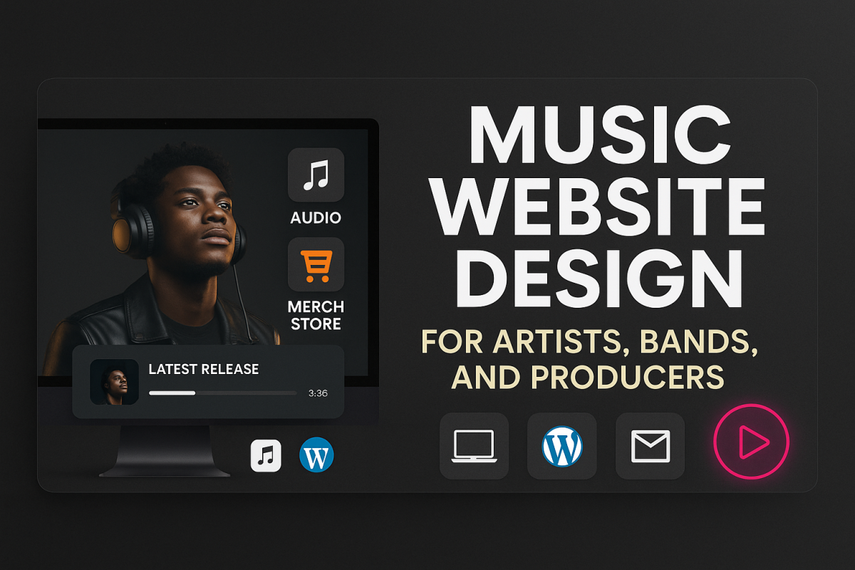 I will design a stunning music website for artists, bands, producers and djs