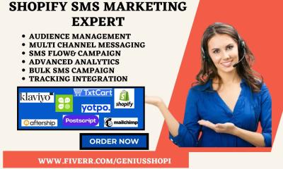 Setup SMS Marketing with Klaviyo, Mailchimp, TxtCart, YSMS, AfterShip, Yotpo, and PostScript