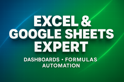 I will create, fix Excel & Google Sheets with Formulas, Dashboards, Automation, VBA & Macro