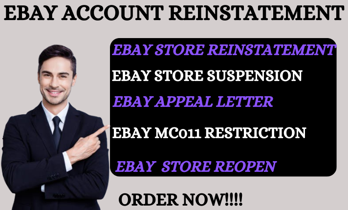 I will reinstate your suspended eBay account, remove MC011, MC999, VERO restriction