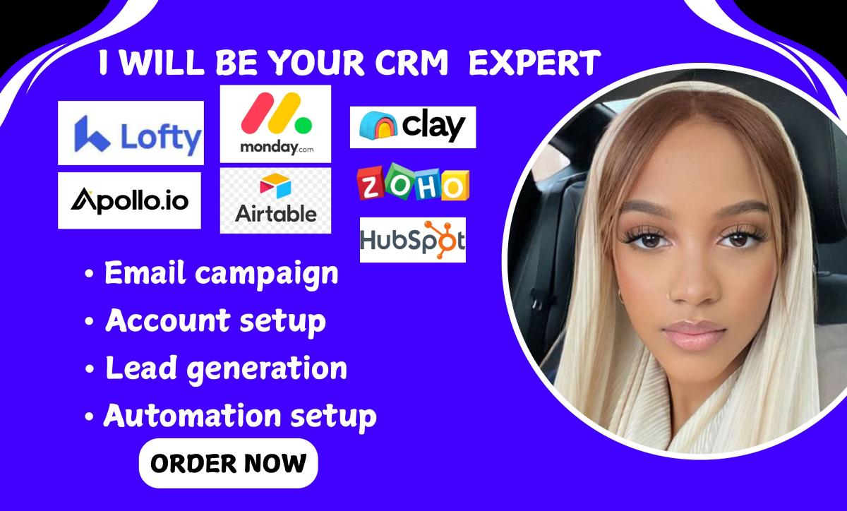I will setup Lofty CRM, do Monday CRM, KV Core, Real Estate Brokerage, Sierra Interactive | Praise_Laura Praise