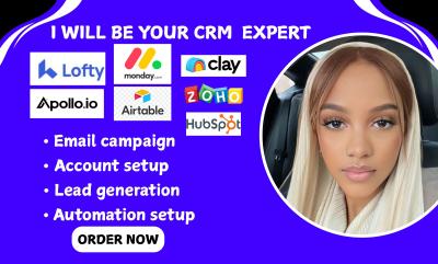 I will setup Lofty CRM, do Monday CRM, KV Core, Real Estate Brokerage, Sierra Interactive | Praise_Laura Praise