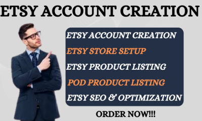 I will create unsuspended Etsy seller account, Etsy account creation, Etsy store setup