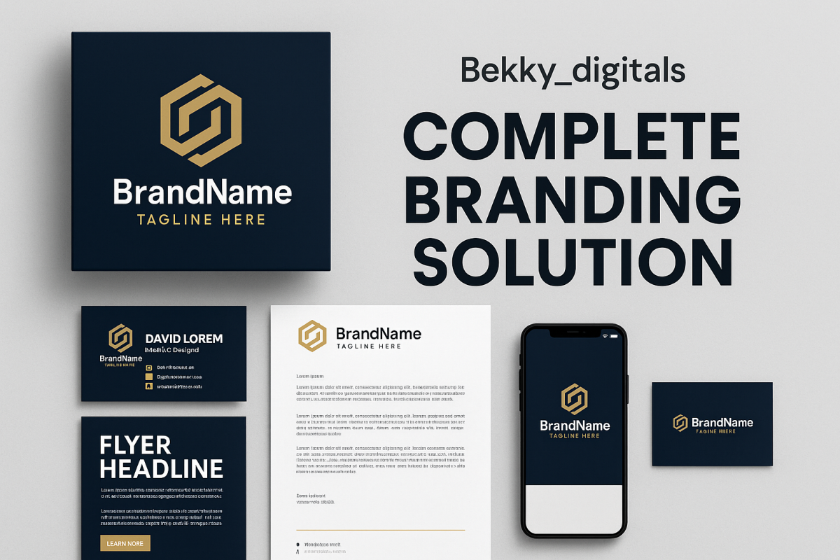 I Will Design a Complete Brand Identity with Logo, Business Card, Flyer, and Stationery