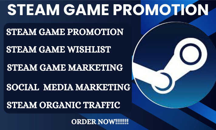 I will promote steam game to get steam wishlist steam traffic steam game promotion