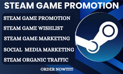 I will promote steam game to get steam wishlist steam traffic steam game promotion