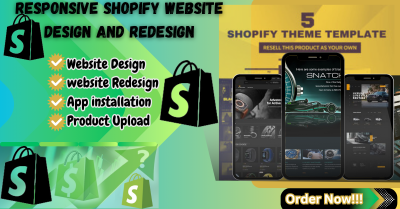 I will create and setup Shopify website store design, redesign eCommerce dropshipping store
