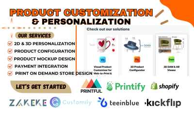 I will Shopify POD Zakeke Kickflip Customily Lumise Zepto Fancy Product Customization