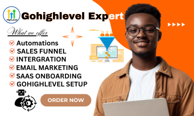 I will setup gohighlevel automations, funnel, workflows, integrations, email automation