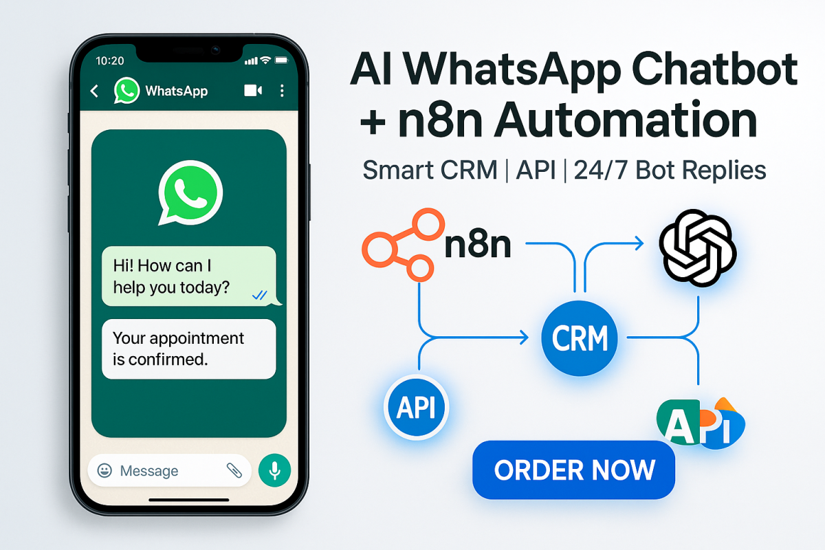 I will build WhatsApp chatbot n8n automation WhatsApp Business API, AI agents Twilio