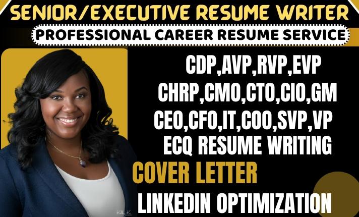 I Will Write an ATS Optimized Executive Resume for VP, IT and Cover Letter