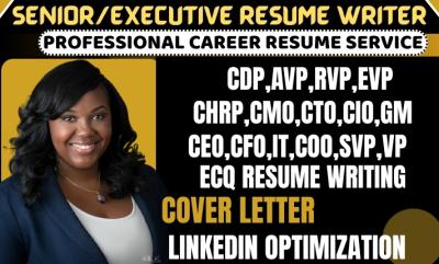 I Will Write an ATS Optimized Executive Resume for VP, IT and Cover Letter