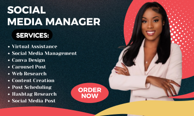 I will social media manager executive administrative virtual assistant