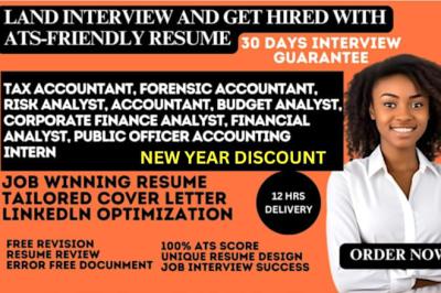 I will write a tax accountant, forensic accountant, risk analyst and accountant resume
