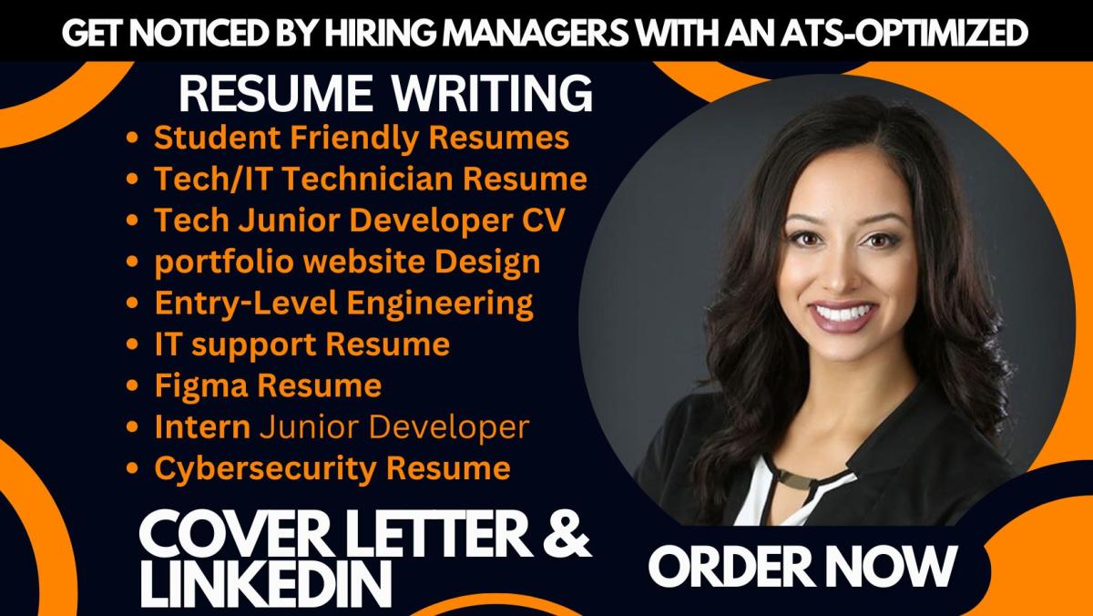 I will write student friendly resumes for IT support, tech junior developer, technician