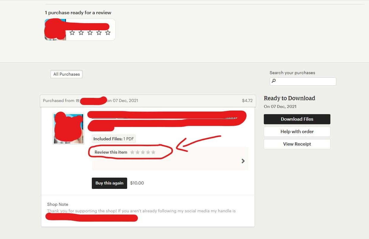 How to Leave a Review on Etsy