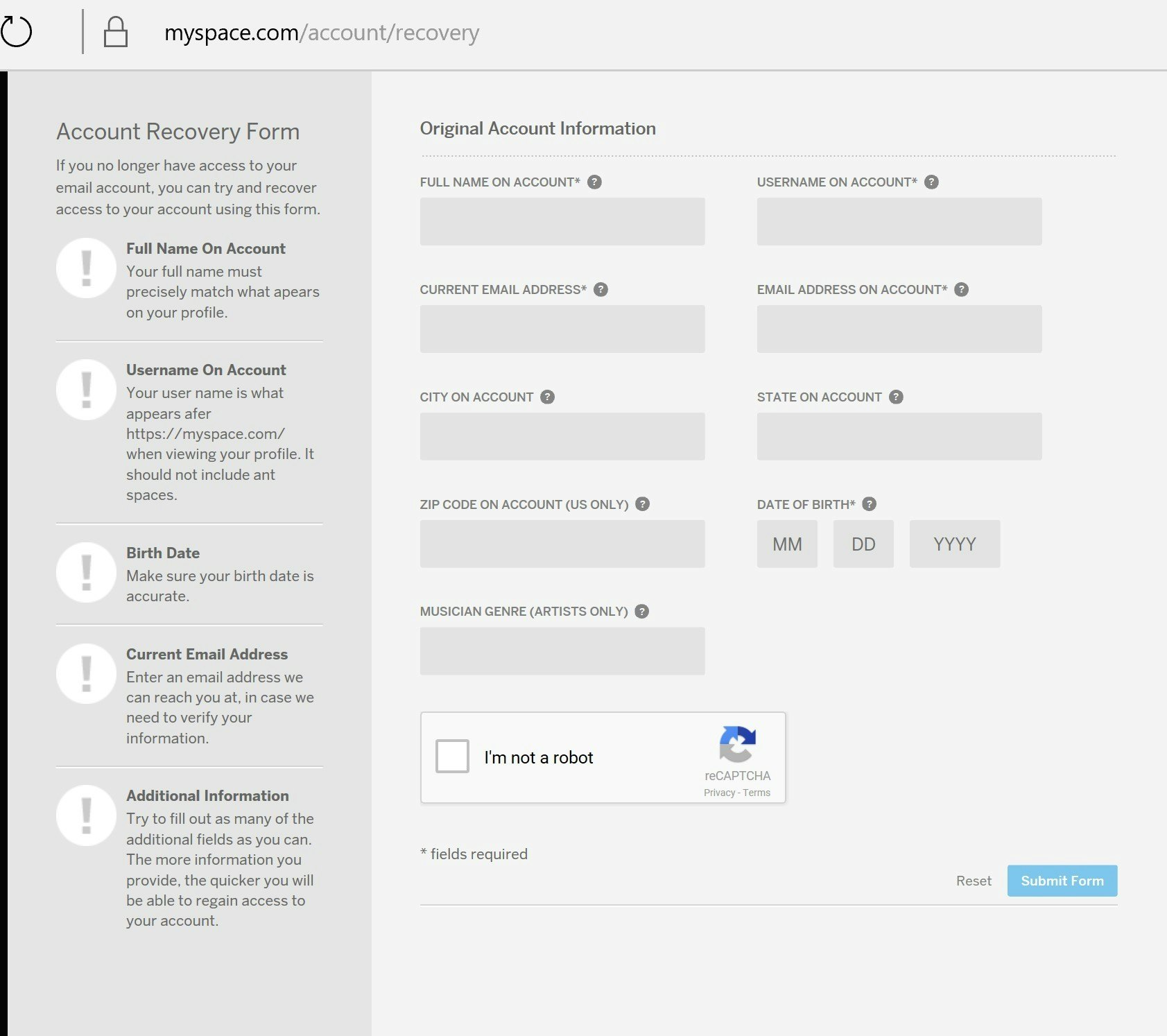 Account Recovery for Myspace Made Easy