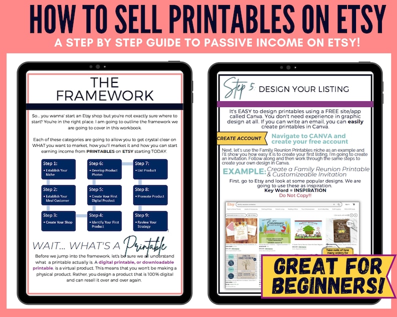 Printables Etsy Shop Planner Etsy Digital Products Guide Etsy Training 