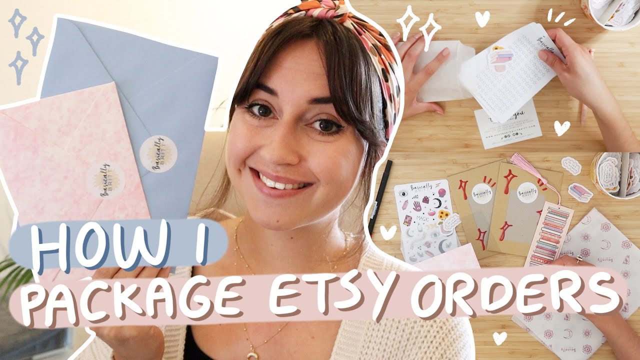 how i PACK ETSY ORDERS stickers tote bags bookmarks more studio