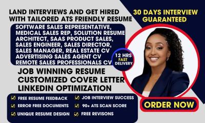 I will craft a software sales rep resume, sales engineer, media sales, sales director