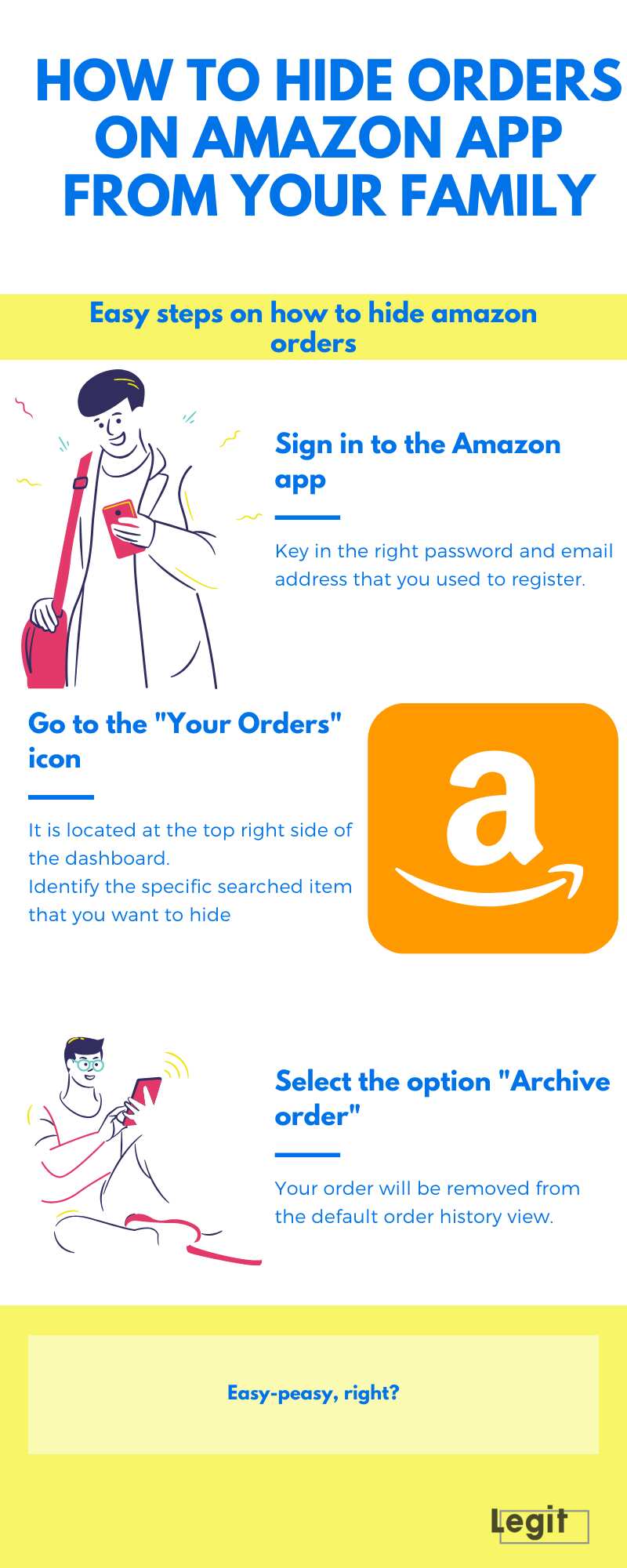 How to hide orders on Amazon from your family members tips  Legitn