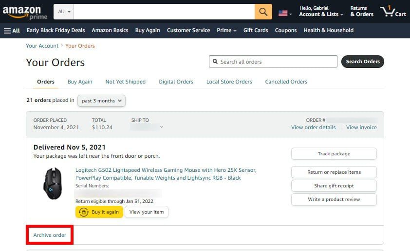 How to Hide Amazon Order from Linked Account on Amazon
