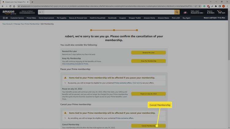 How to Cancel a Amazon Prime Membership