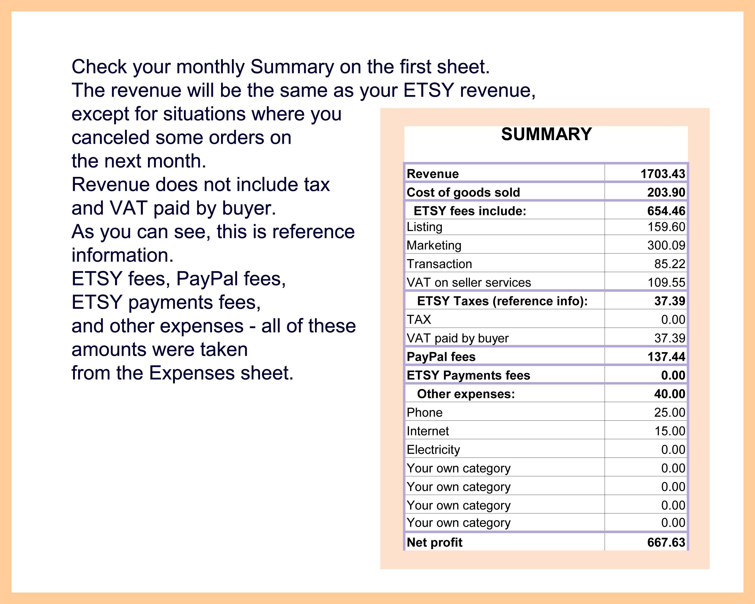 How to Deliver Spreadsheet Templates to Buy on Etsy