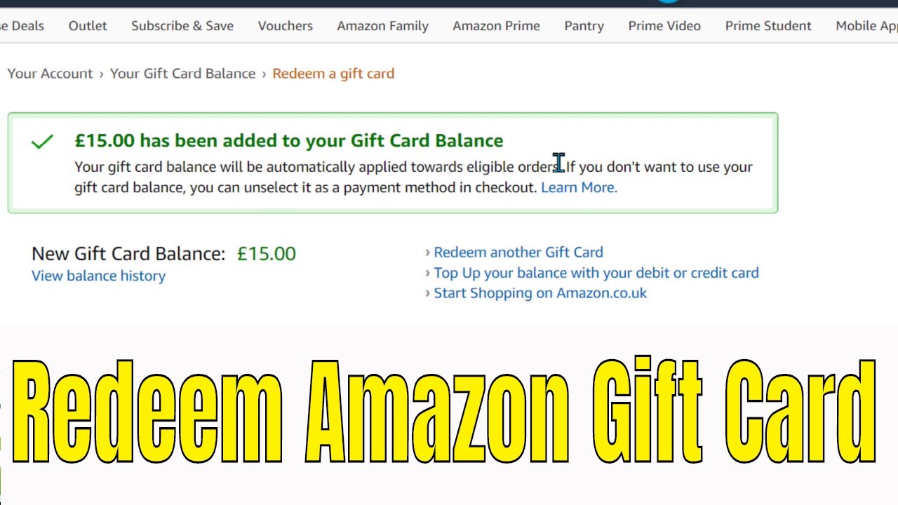 How to Redeem Amazon Gift Card  YouTube