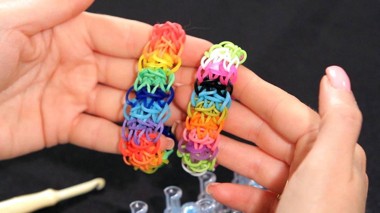 How to Make a Rainbow Splash Bracelet  Rainbow Loom  YouTube