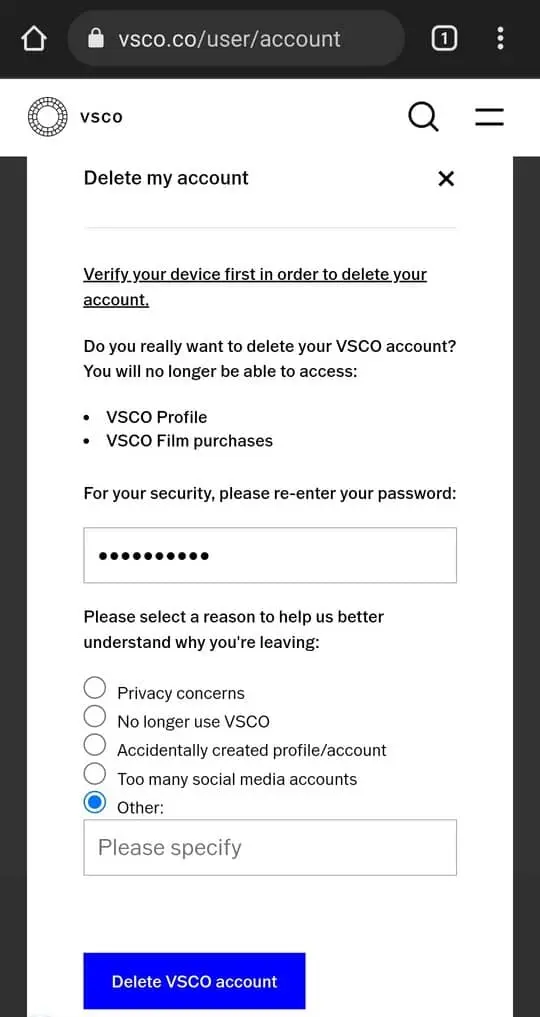 How to Delete Your VSCO Account
