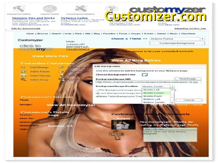Myspace Profile Customization