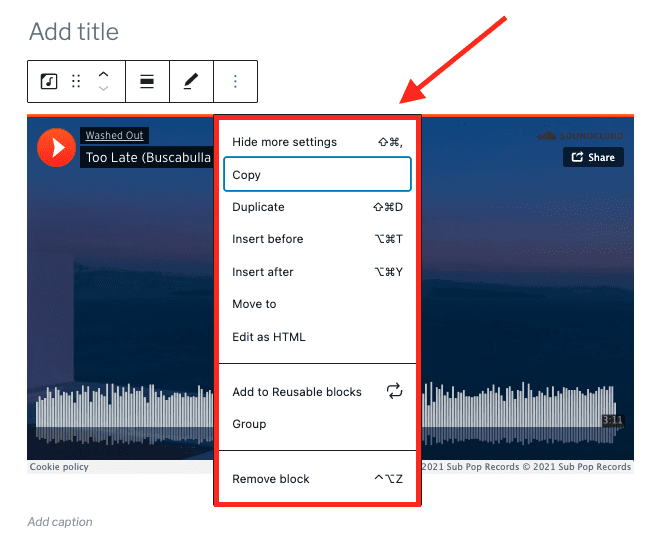 How to Use the SoundCloud Embed Block