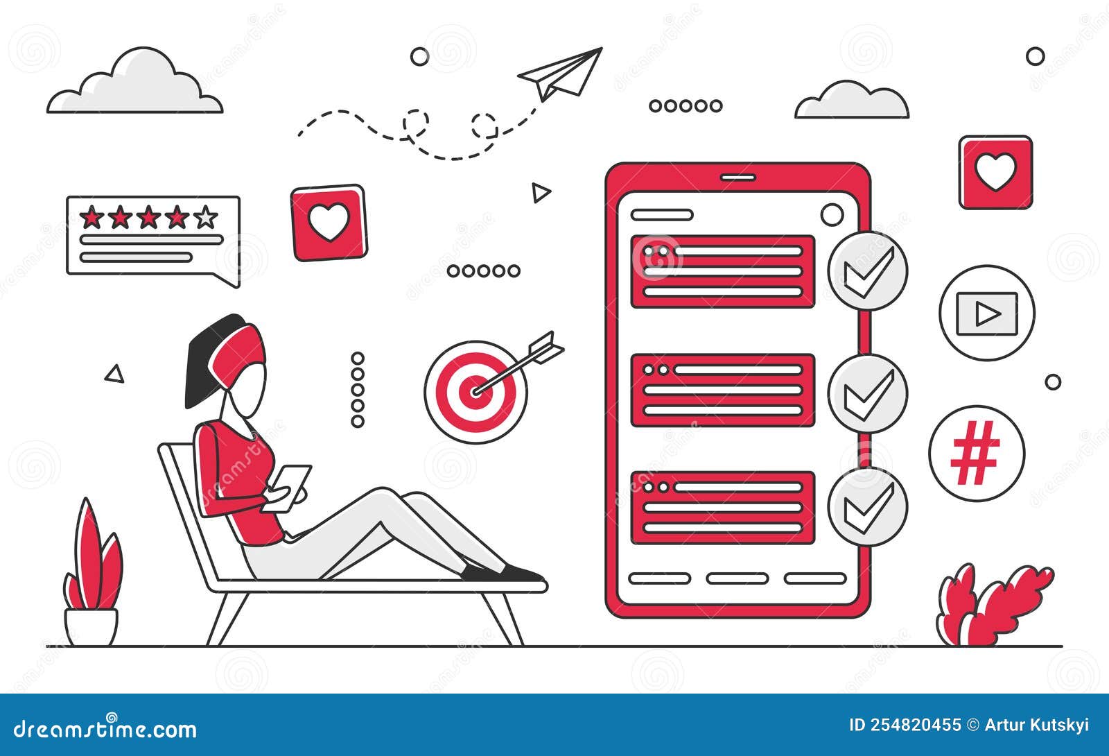 Social media user activity stock vector Illustration of message 