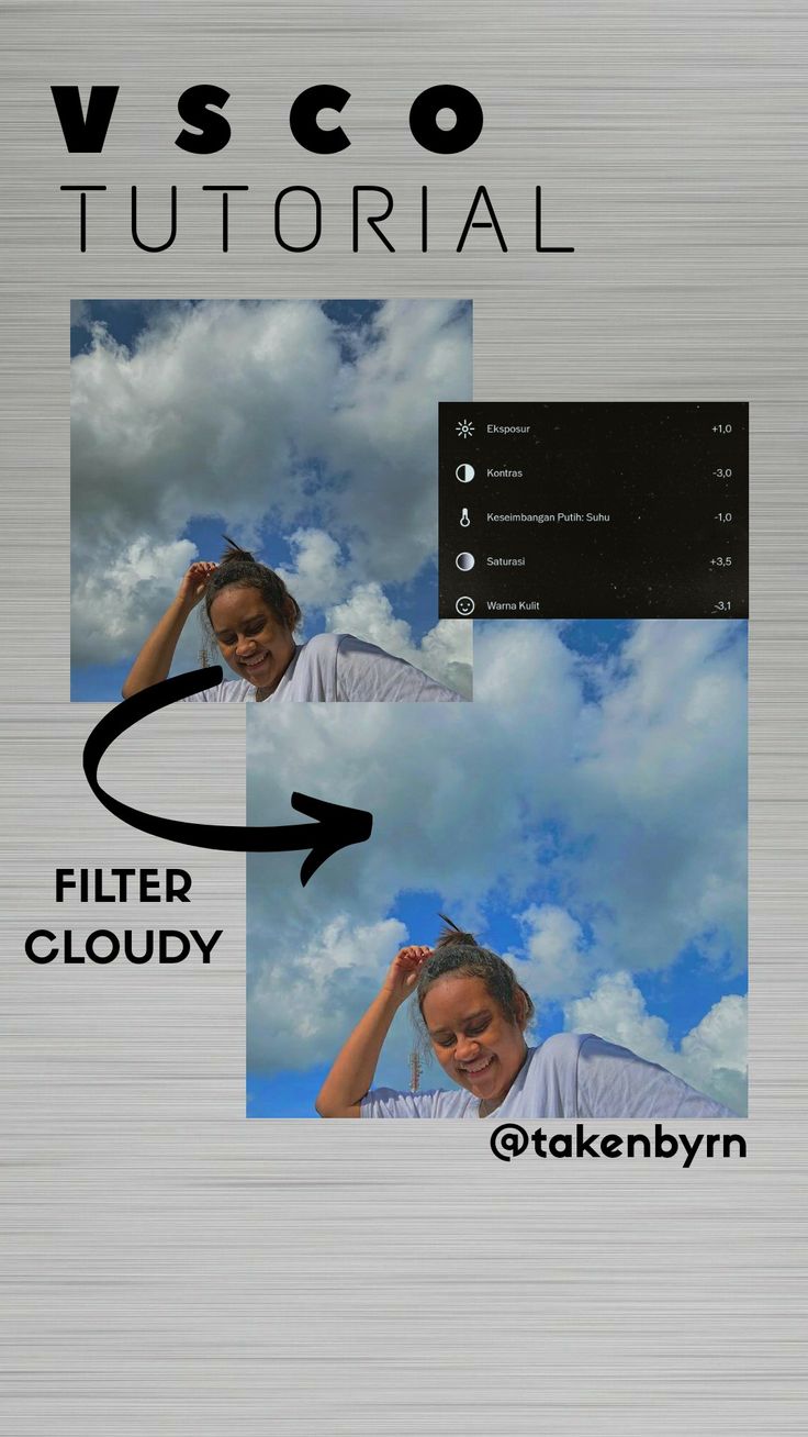 VSCO TUTOR CLOUDY  Pengeditan foto Belajar Vsco