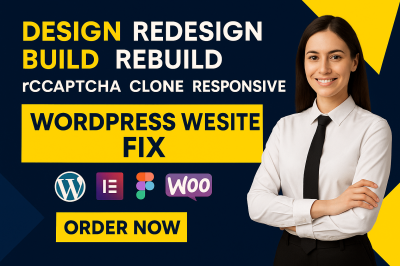 I will design, redesign, build, rebuild, recaptcha clone, responsive WordPress website, fix