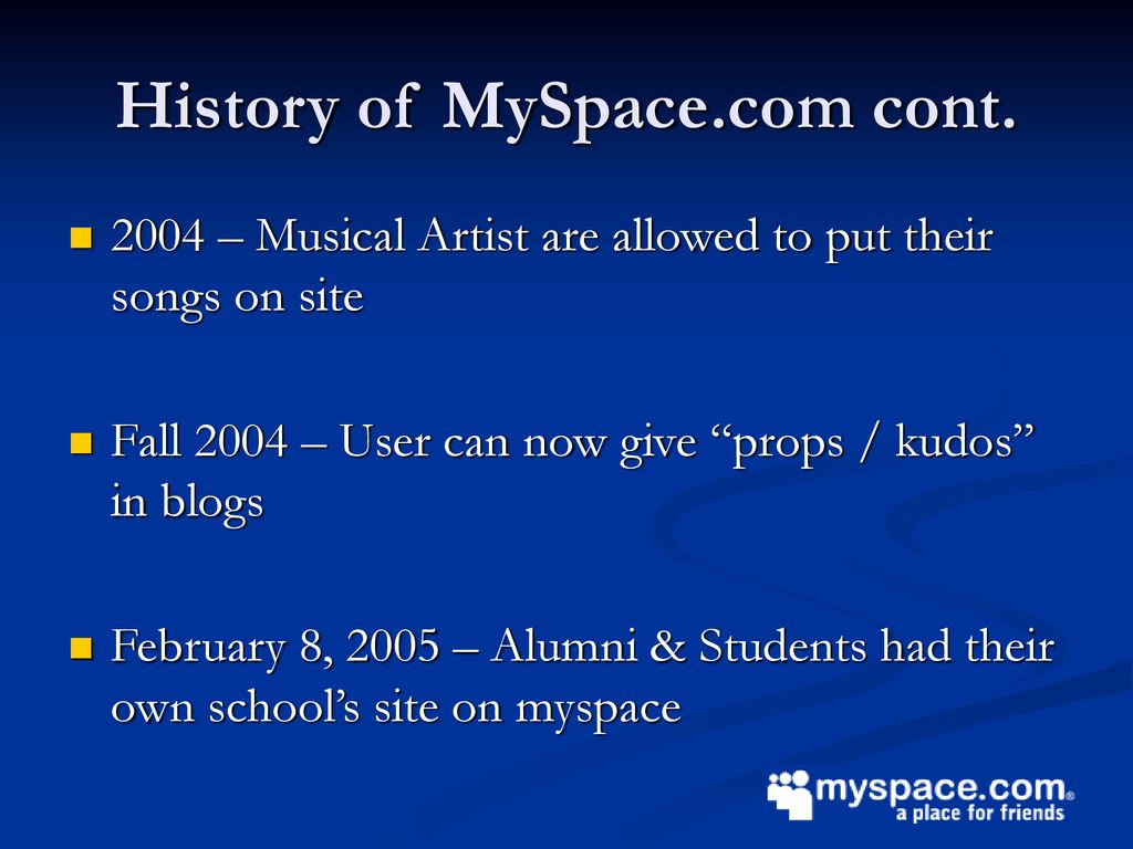 MySpace  ppt download