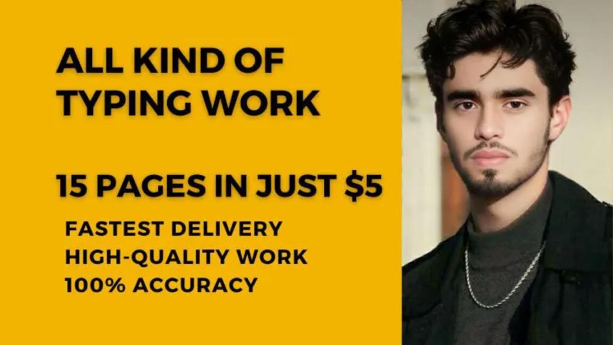 I will do a fast typing job, retype and data entry work