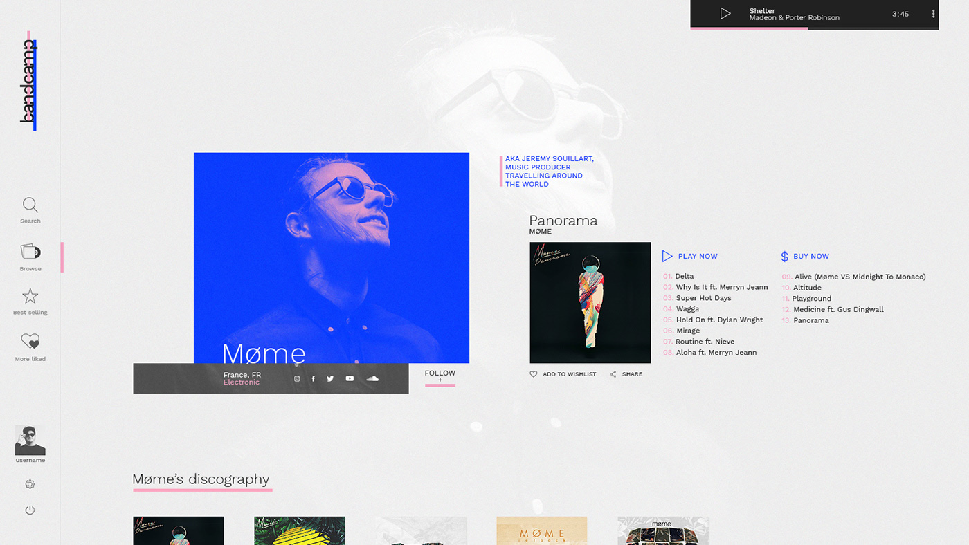 Bandcamp UI Redesign on Behance
